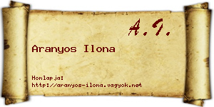 Aranyos Ilona névjegykártya